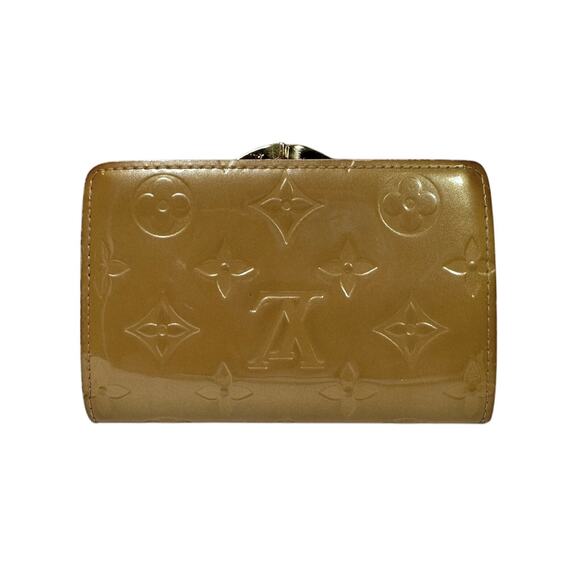 Louis Vuitton Glossy Beige Vernis Porte Monnaie Billets Viennois Kisslock Wallet - Picture 3 of 16
